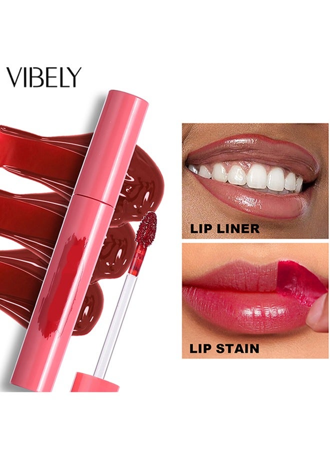 Vibely Peel-Off Lip tint - Tattoo Lip Liner Stain Lip Gloss with Matte Finish,Long Lasting Waterproof Nonstick Lipstain Tinted Lip Stain - Image 1