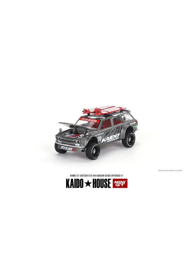 Mini GT Models True Scale Miniatures Car Compatible with Nissan Datsun KAIDO 510 Wagon 4×4 Kaido Offroad V1 1/64 Diecast Car Kaido House KHMG121 - Image 2