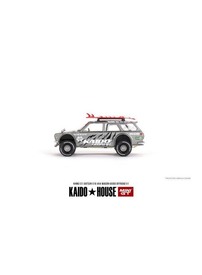 Mini GT Models True Scale Miniatures Car Compatible with Nissan Datsun KAIDO 510 Wagon 4×4 Kaido Offroad V1 1/64 Diecast Car Kaido House KHMG121 - Image 4
