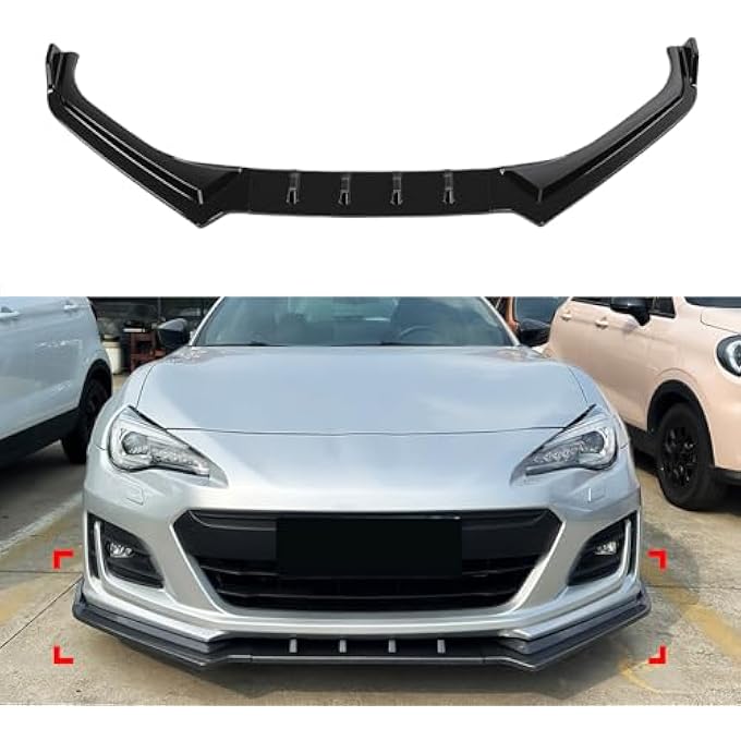 Jiawu Front Bumper Lip Spoiler Replacement Seamless Fit Fit for Subaru BRZ 2017-2021 Sporty Aesthetic Weatherproof Front Lip Guard Protector for Car Enthusiasts (Glossy Black) - Image 2