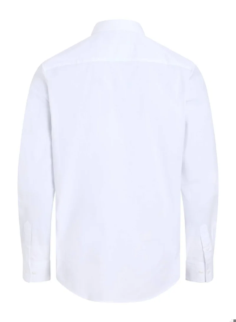 CALVIN KLEIN Brilliant White Slim Stretch Button-Down Shirt for Men | Best Price UAE