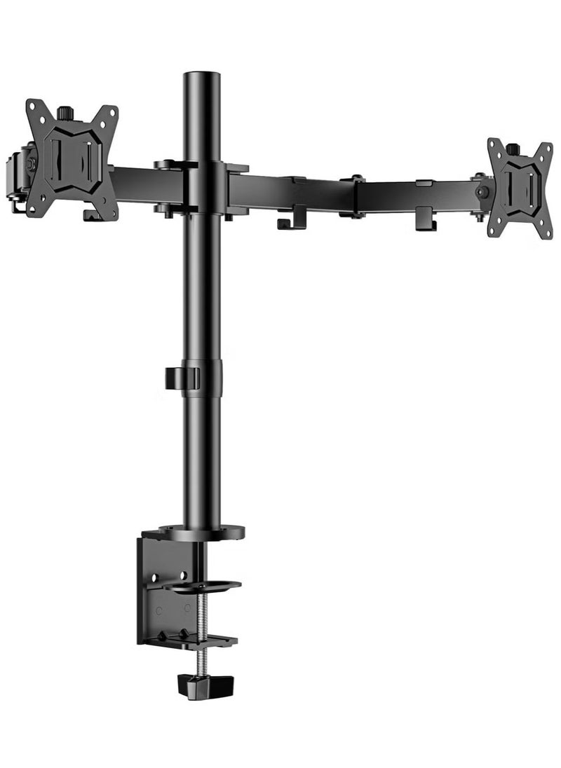 TIGER - Dual Monitor Stand for 13 to 32 Inch Screens – Adjustable Monitor Arm Mount with Ergonomic Viewing Angle, Tilt ±45°, Swivel 180°, Rotate 360°, VESA 75/100mm – Space-Saving Desk Mount for Home & Office - Image 1