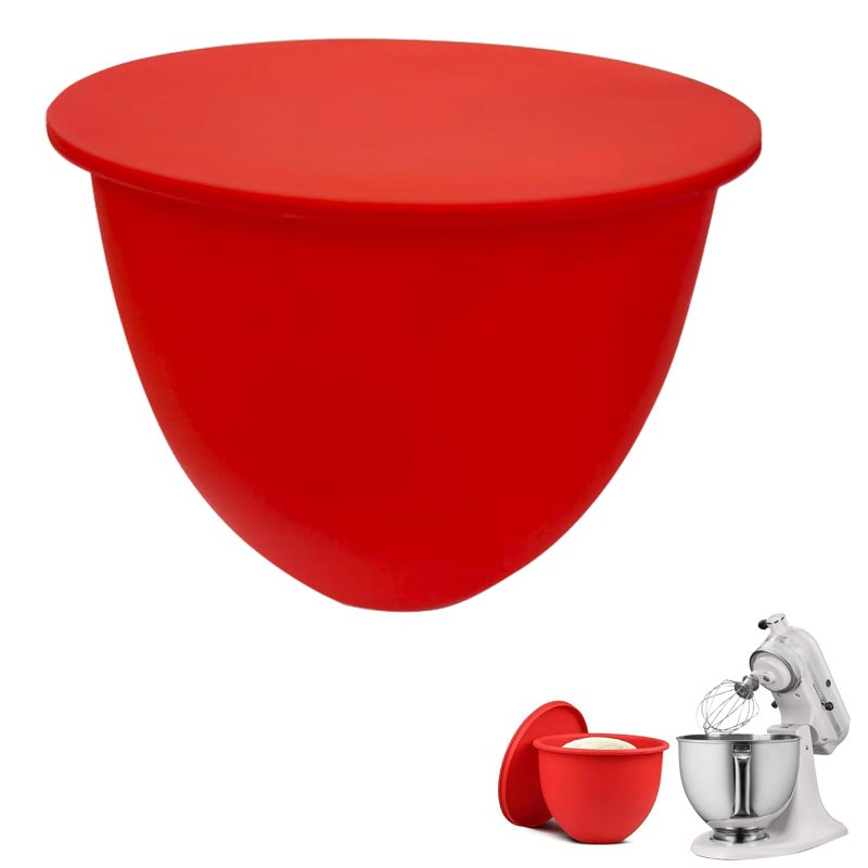HYCSC Silicone Liners for KitchenAid Mixer 5 Quart,Silicone Bowl Liners with Lid Kitchen Aid Mixers Accessories-Red - Image 1