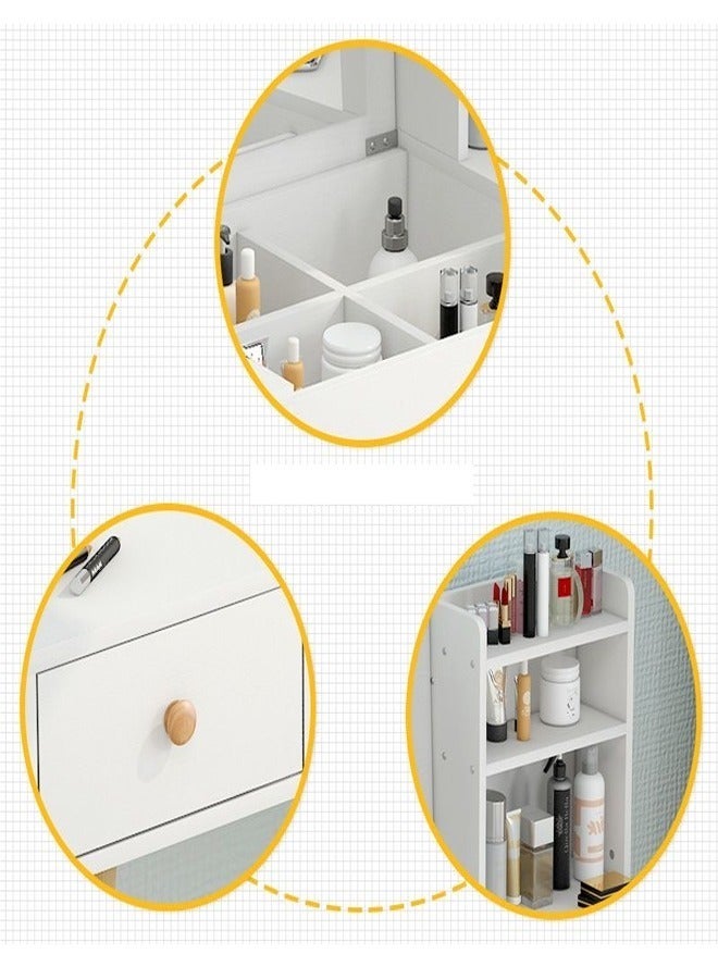 fashionhome Multifunction Modern Upgraded Design One Drawer Vanity Makeup Glass Mirror Dressings Storage 15 mm Thickness Wood Sheet Table 80 x 40 x 111 cm - Image 4