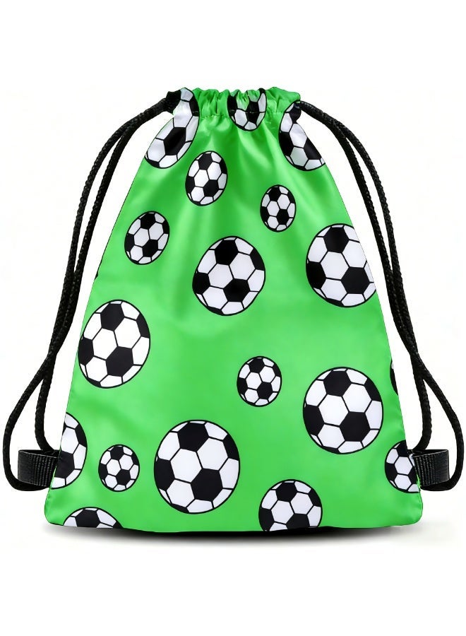 25*30cm Soccer Drawstring Backpack for Gym Sports Game Day Travel Team Party Favors Green Sports Cinch Sack Gym Bag String Backpack for Men Son Friend Birthday Gifts - Image 1