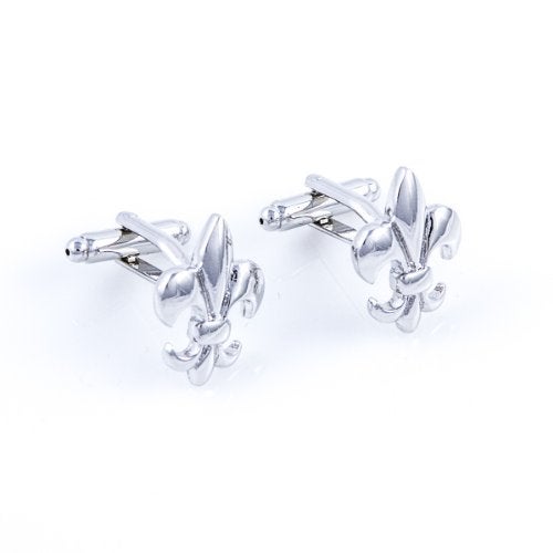 MRCUFF Fleur De Lis Classic Pair Cufflinks in a Presentation Gift Box & Polishing Cloth - Image 3