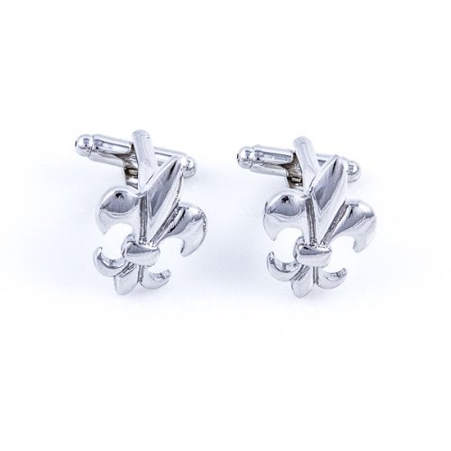 MRCUFF Fleur De Lis Classic Pair Cufflinks in a Presentation Gift Box & Polishing Cloth - Image 4