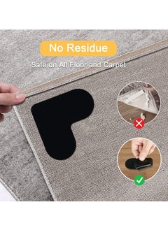 Y&D Rug Gripper Set, 12 Pcs Double Sided Non-Slip Grippers for Rugs, Curling Tape Hardwood Floors, Corner Side Floors and Tile (Black)  - Image 5