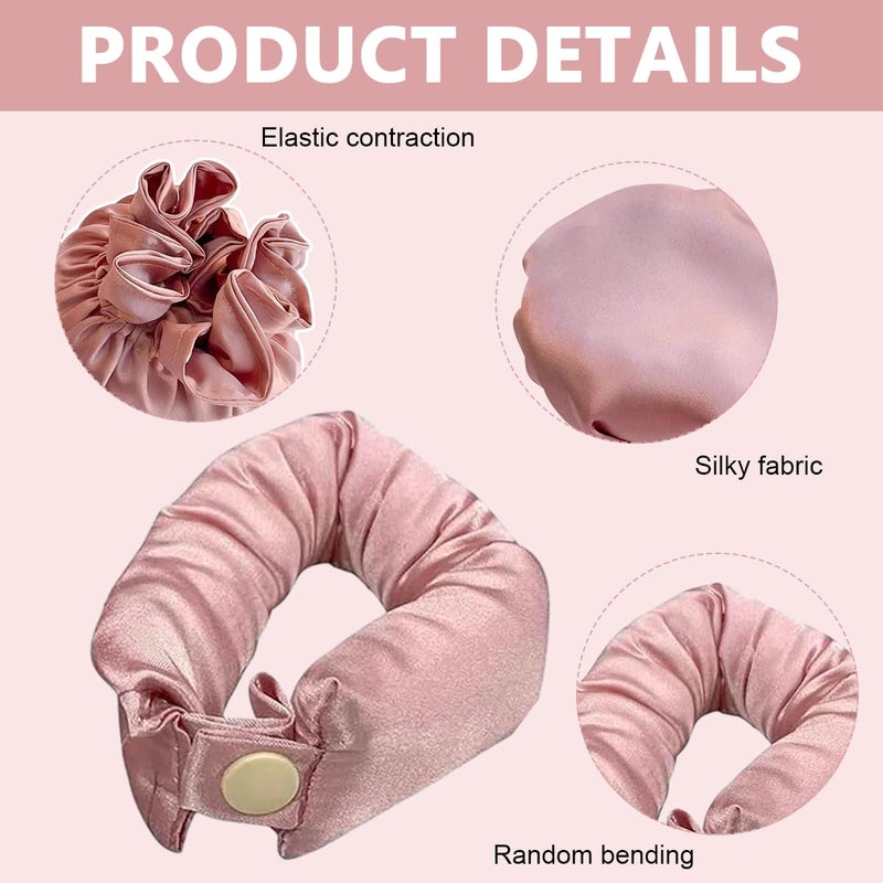 M'AYCREATE MAYCREATE® 2Sets Satin Heatless Hair Curler, Hair Rollers for Heatless Curls with Hair Caps, Soft Curling Rod Headband for Long Hair Can Sleep in Overnight, DIY Hairstyling Tools - Image 3