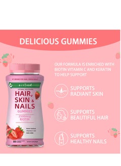 BIYODE Optimal Solutions, Hair, Skin And Nails Gummies, Strawberry Flavored - 80 Gummies  - Image 2