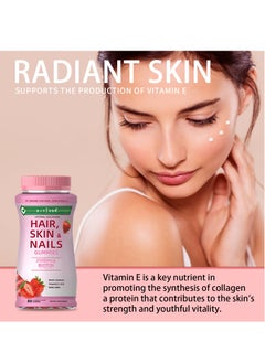 BIYODE Optimal Solutions, Hair, Skin And Nails Gummies, Strawberry Flavored - 80 Gummies  - Image 4