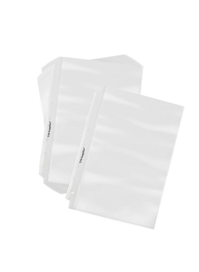 TYH Supplies 200 Heavy Weight Mini Sheet Protectors For Binder | 5.5 X 8.5 Inch | Clear Glossy 7 Hole Plastic Half Page Protectors For Home, Office, And School | Top Loader Plastic Sleeves