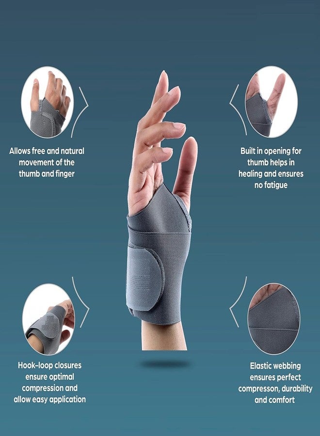 AHKIS Wrist Brace with Thumb, Support for Pain Relief & Stabilization | Lightweight & Breathable Wrist Support for Arthritis, Sprains, Tendonitis, Carpal Tunnel | Universal Fit (Black,1 Unit) - Image 4