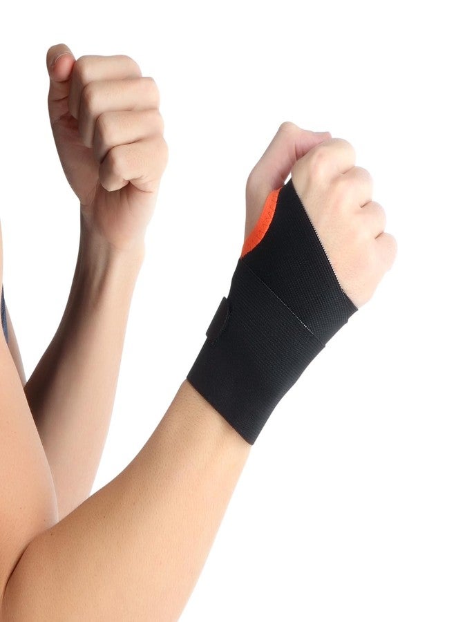 AHKIS Wrist Brace with Thumb, Support for Pain Relief & Stabilization | Lightweight & Breathable Wrist Support for Arthritis, Sprains, Tendonitis, Carpal Tunnel | Universal Fit (Black,1 Unit) - Image 1