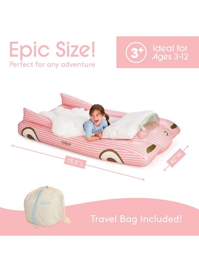 FUNBOY FUNBOY Kids Pink Inflatable Travel Bed & Mattress. Perfect for Sleepovers. Includes Carrying Case Storage Bag, Twin  - Image 3