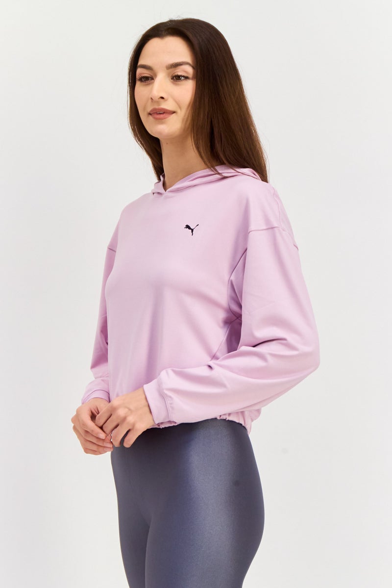 PUMA Women Sportswear Fit Brand Logo Long Sleeves Outdoor Sweatshirt, Lilac - Image 3