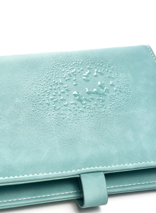 SEVENBEES Travel Jewelry Binder Organizer Ring Binders - Jewelry Boxes PU Leather Case with Zipper Velvet Jewelry Pouch Bags for Daily Use & Gifting - Mint Green - Image 4