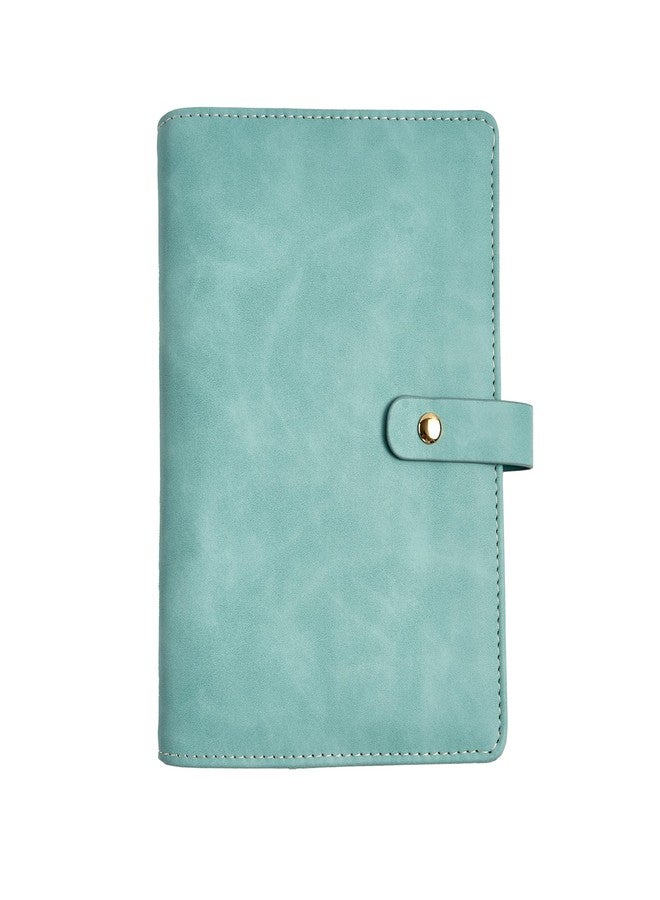 SEVENBEES Travel Jewelry Binder Organizer Ring Binders - Jewelry Boxes PU Leather Case with Zipper Velvet Jewelry Pouch Bags for Daily Use & Gifting - Mint Green - Image 2