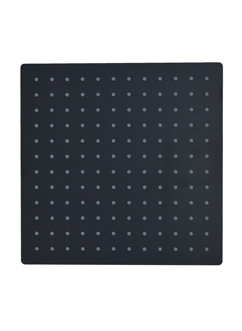 Square Rain Shower G1/2 Adjustable Angle High Pressure Shower Head Bathroom Shower Head Polished Black Bathtub Rain Shower Head Replacement 30*30cm  - Image 1
