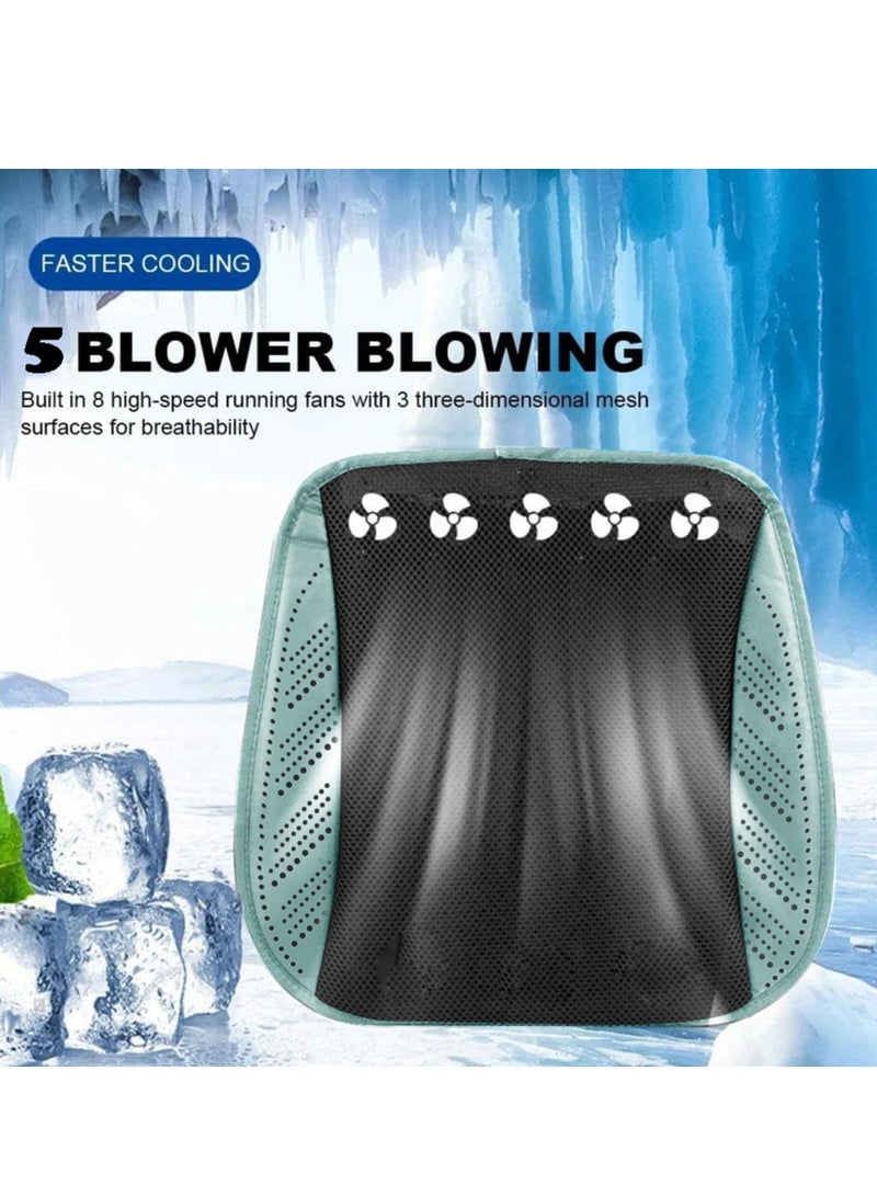 XiuWoo Electric Portable 3 Speed Adjustable Breathable Ventilated Seat Cushion, Cooling Seat Pad, Cooling Car Seat, Air Flow Seat Cover with USB Port and 5 Fans Suitable for Car Home Office  - Image 2