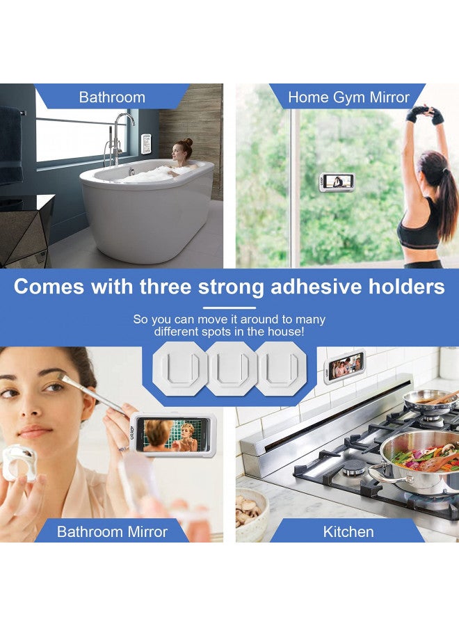 URROY URROY Shower Phone Holder Waterproof, 360° Rotation Shower Phone Case, Anti-Fog High Sensitivity Universal Cover Mount Stand for Bathroom Wall Mirror Bathtub Kitchen, Gift for Men Women  - Image 2