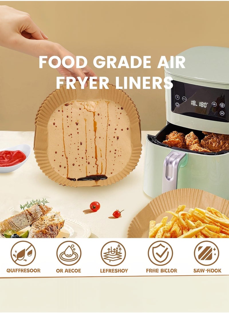 Beauenty Large 7.9 Inch 100 PCS Air Fryer Disposable Paper Liners, Square Parchment Paper Liner for 5-8QT Air Fryer, Water-proof, Parchment Baking Paper for Baking, Top Wide 9.5in, Bottom Wide 7.9in  - Image 4