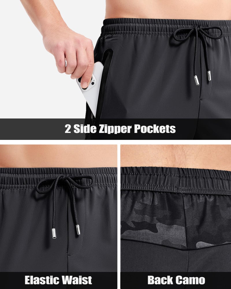 Boladeci Mens Jogger Elastic Waist Pants Quick Dry Athletic Workout Stretch Breathable Running Active Pull On Sports Jogging Sweatpants for Men Black 34 - Image 5