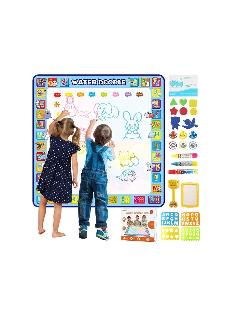 Dubkart 100 X 100 cm Extra Large Aqua Magic Doodle Mat, Colorful Educational Water Drawing Doodling Mat Coloring Mat for Kids Toddlers Boys Girls - Image 1