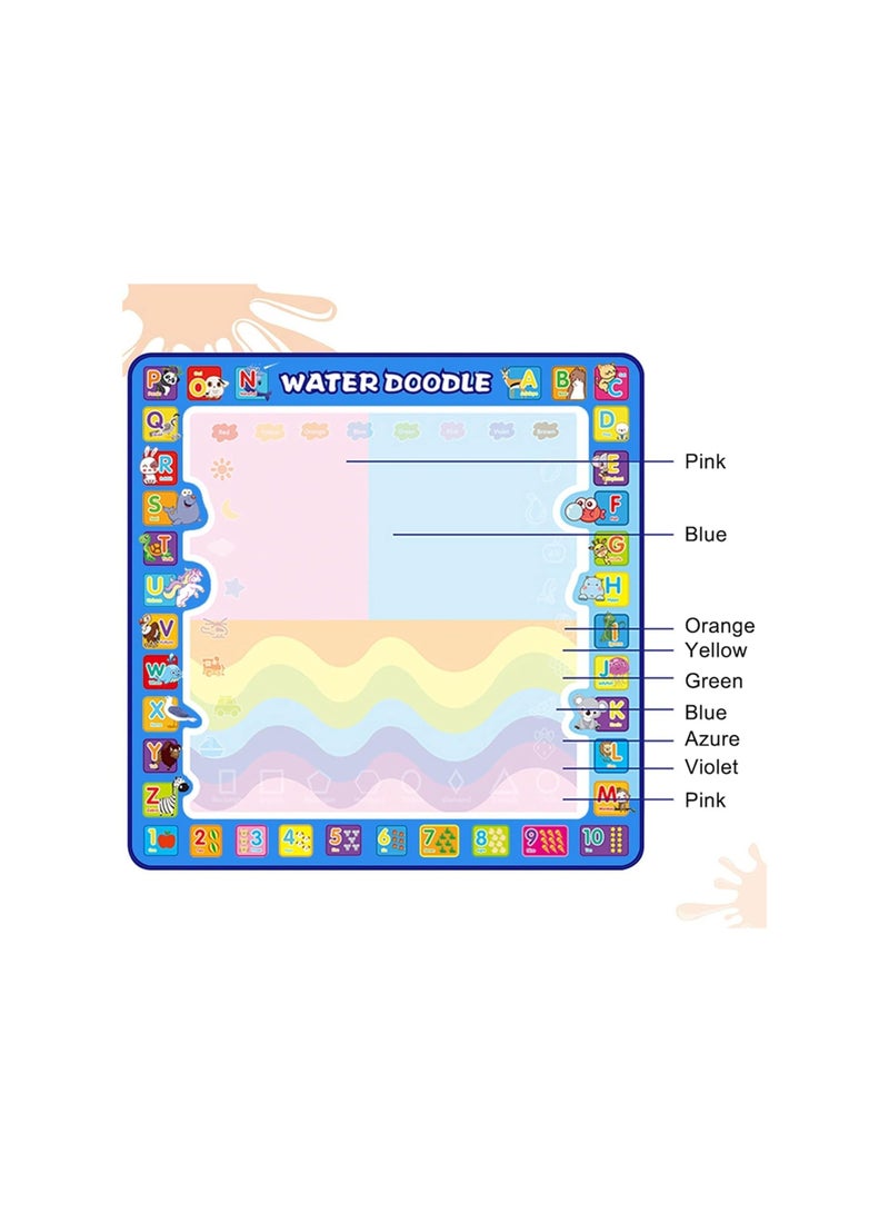 Dubkart 100 X 100 cm Extra Large Aqua Magic Doodle Mat, Colorful Educational Water Drawing Doodling Mat Coloring Mat for Kids Toddlers Boys Girls - Image 2