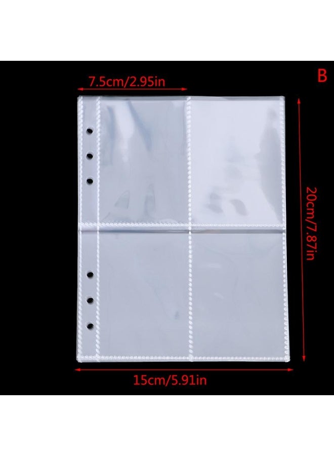 Generic 10Pcs Standard Clear Plastic Photo Album Transparent A5 Binder Refill Sleeves 