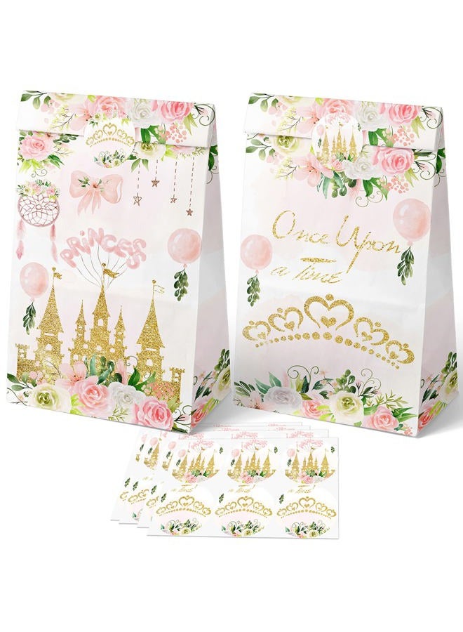 HaPiBiDesign 24 PCS Princess Party Favor Bags with Stickers - Princess Party Candy Bags – Princess Goodie Gift Treat Bags Princess Themed Birthday Party Supplies - Image 1