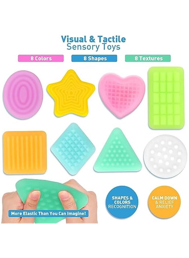 Arabest Squishy Sensory Toys for Kids: Calm Down Sensory Toys for Autistic Children Toddlers Special Needs, Squeeze Stretch Anxiety Relief Autism Toys, Sensory Shapes Learning Toys Classroom Must Haves  - Image 2