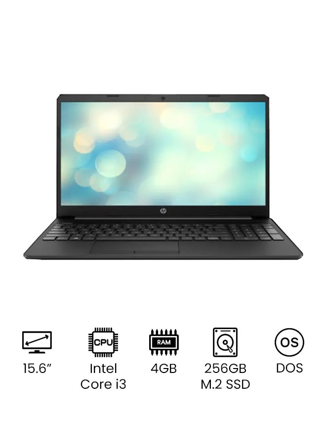 HP لابتوب 15-dw3034nx بشاشة عالية الدقة 15.6 بوصة، معالج Core i3، ذاكرة وصول عشوائي 4 جيجابايت، قرص SSD من نوع M.2 بسعة 256 جيجابايت، نظام تشغيل DOS (بدون ويندوز)، معالج رسومات Intel UHD، يدعم اللغتين الإنجليزية والعربية، اللون أسود الإنجليزية/العربية أسود - Image 1