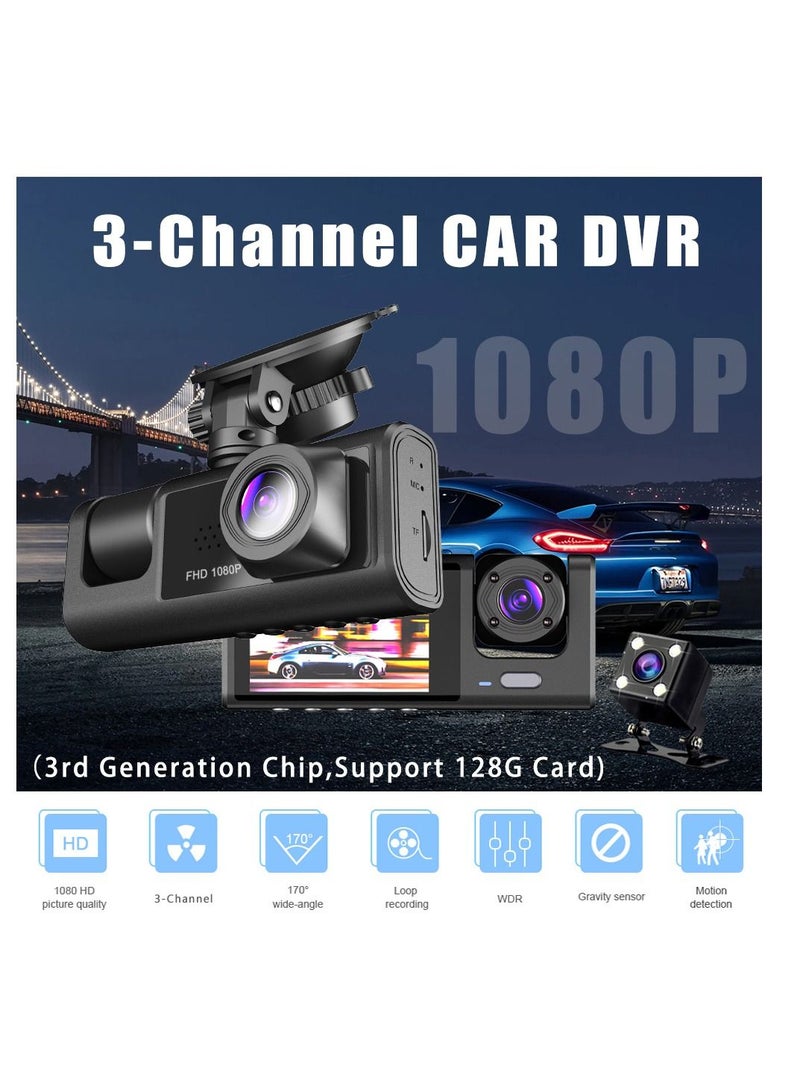 AROAQ 3 Camera Lens HD 1080P Dash Camera Dual Lens Video Recorder Black Box  Parking Monitoring - Image 4