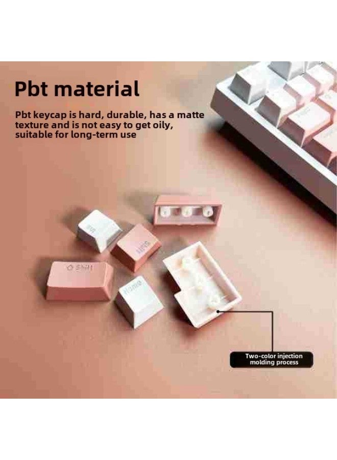 Fog Blue Green Vine Blush Micro Dust Lavender Character Transparent Key Cap Mechanical Keyboard Universal-Color:Blush | Small Complete Set, Oem Height - Image 4