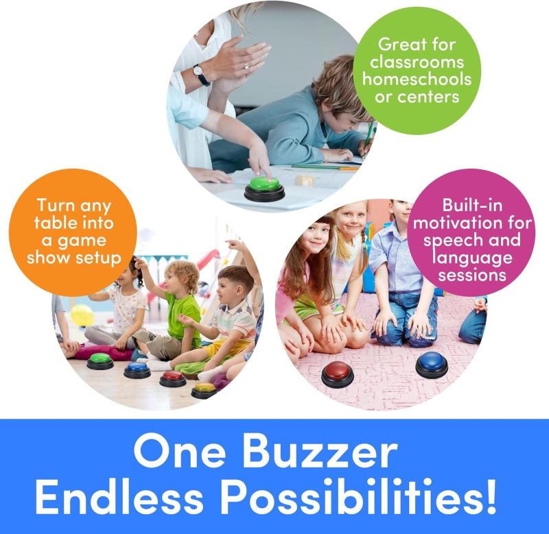 Trivia Buzzers 8-Piece Set - Responsive Game Buzzers for Family Game Night - Quick Activation Classroom Buzzers for Educational Games - Image 4