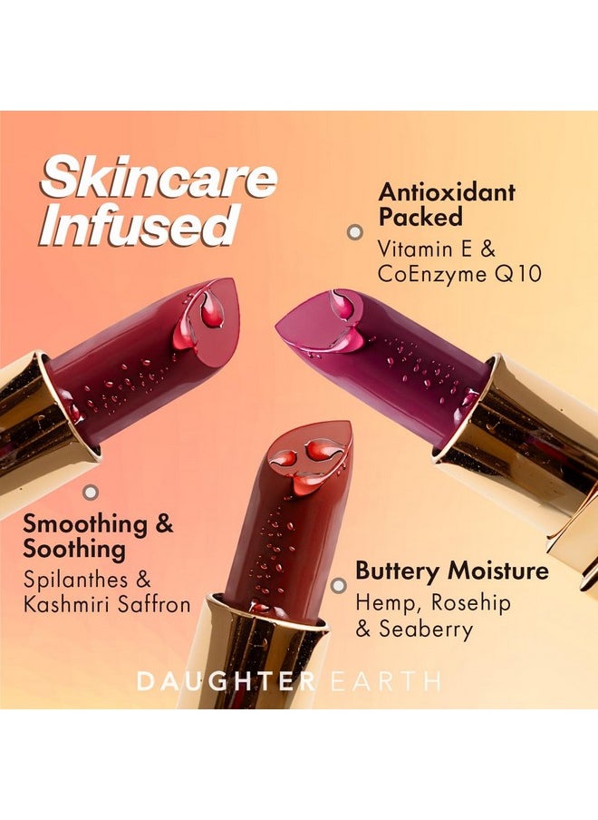 DAUGHTER EARTH - DAUGHTER EARTH Sultry Cocoa Natural Lipstick | Vegan Plant Based Highly Pigmented Lightweight | Long Lasting Creamy Velvet Phytonutrient Lip Stick With Vitamin E & Bakuchiol With UV Protection | 4g - Image 1