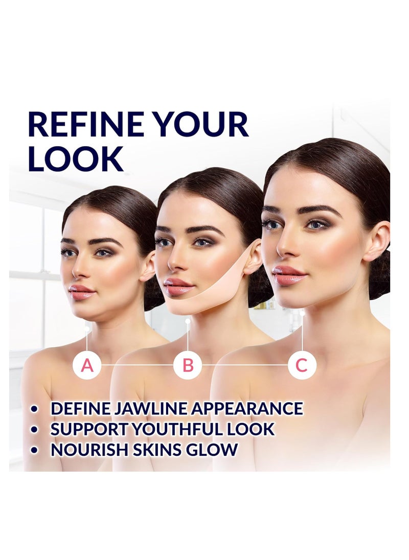 Stylia - Stylia Double Chin Mask - V Line Chin Strap - Toning Hydrogel Collagen Face Mask with Hyaluronic Acid & Aloe Vera - 5PC - Image 1