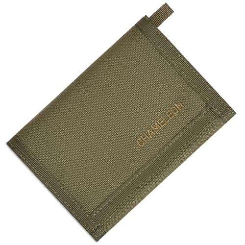 Chameleon Trifold Men Nylon Wallet - Military Tactical Mens Wallets- ID Card Holder - Canvas Thin Front Pocket Travel Wallet -Coin Zipper Pocket - Image 1