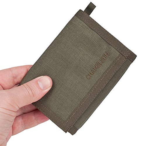 Chameleon Trifold Men Nylon Wallet - Military Tactical Mens Wallets- ID Card Holder - Canvas Thin Front Pocket Travel Wallet -Coin Zipper Pocket - Image 5
