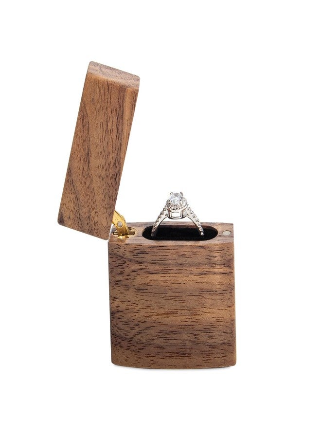 Wislist Curved Slim Ring Box for Proposal - Wood Engagement Ring Box - Travel Anniversary Birthday Gift Ideas - Image 3