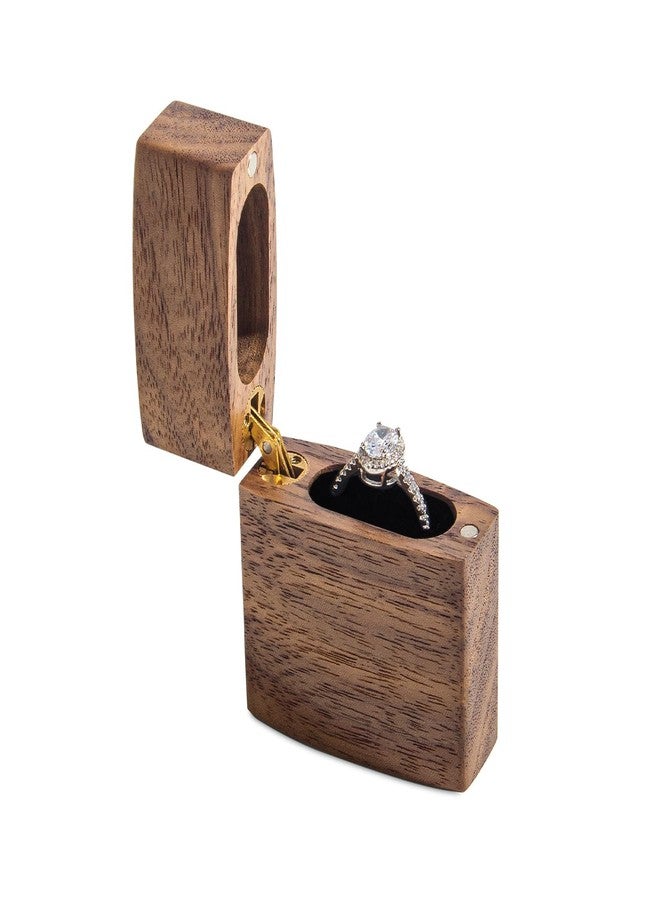 Wislist Curved Slim Ring Box for Proposal - Wood Engagement Ring Box - Travel Anniversary Birthday Gift Ideas - Image 2