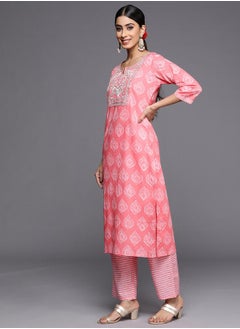 Libas All-Over Print Kurta and and Trousers with Dupatta Set by Styli  - Image 2