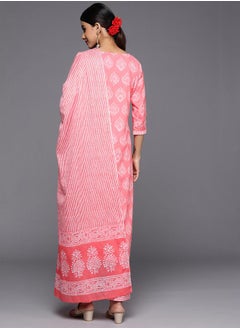 Libas All-Over Print Kurta and and Trousers with Dupatta Set by Styli  - Image 3