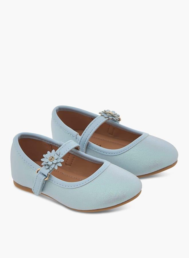 Flora Bella By Shoexpress Girls Textured Ballerina Shoes With Hook And Loop Closure - Image 2