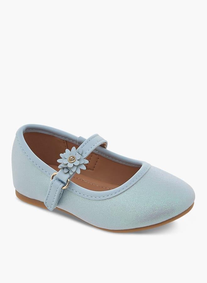 Flora Bella By Shoexpress Girls Textured Ballerina Shoes With Hook And Loop Closure - Image 1