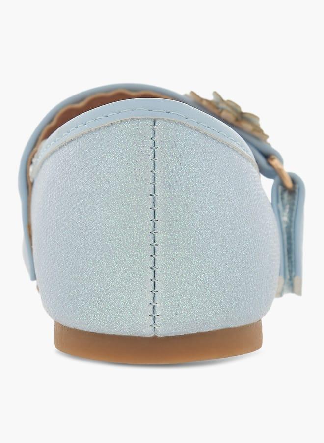 Flora Bella By Shoexpress Girls Textured Ballerina Shoes With Hook And Loop Closure - Image 5