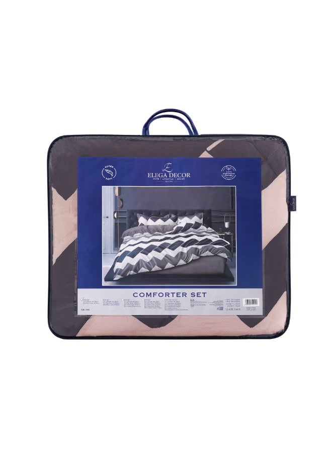 إيليغا ديكور طقم لحاف كينغ قابل للعكس من المايكروفايبر 3 قطع 240x260 سم مع مخدات – طبعات متنوعة | ناعم ومريح للراحة المثالية - Image 2