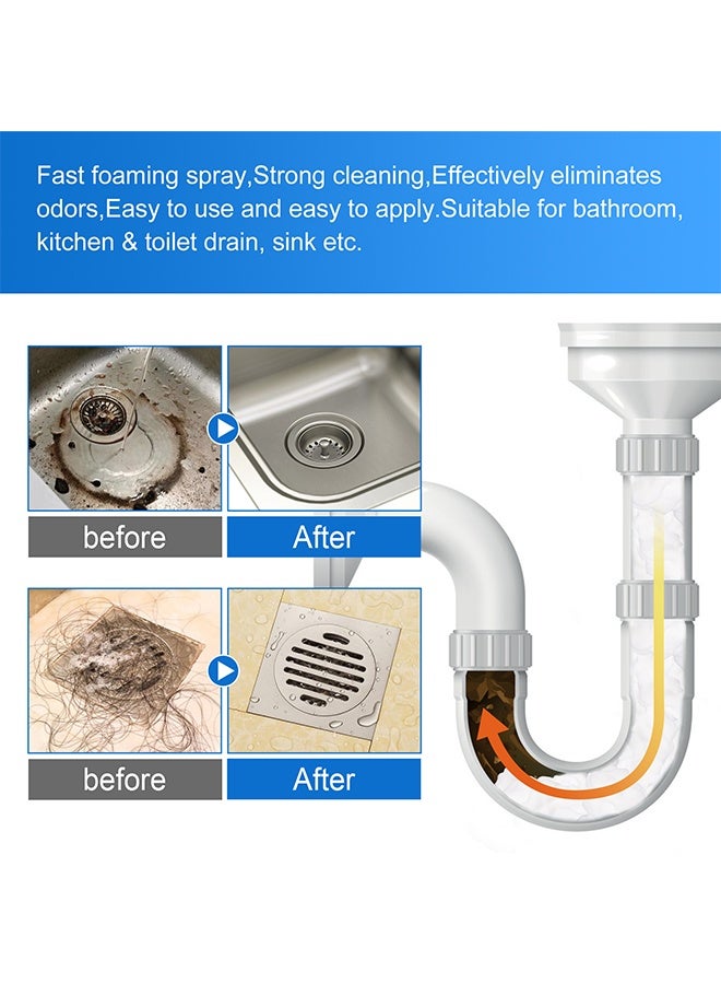 JUE-FISH Pipe Foam Cleaner - Foam Drain Cleaner, Foaming Sink Drain Cleaner, Drain Cleaner Foam Spray, Hair Drain Clog Remover & Cleaner, Pipe Dredge Deodorant Drain Cleaner, Drain Cleaner for Tubs - Image 5