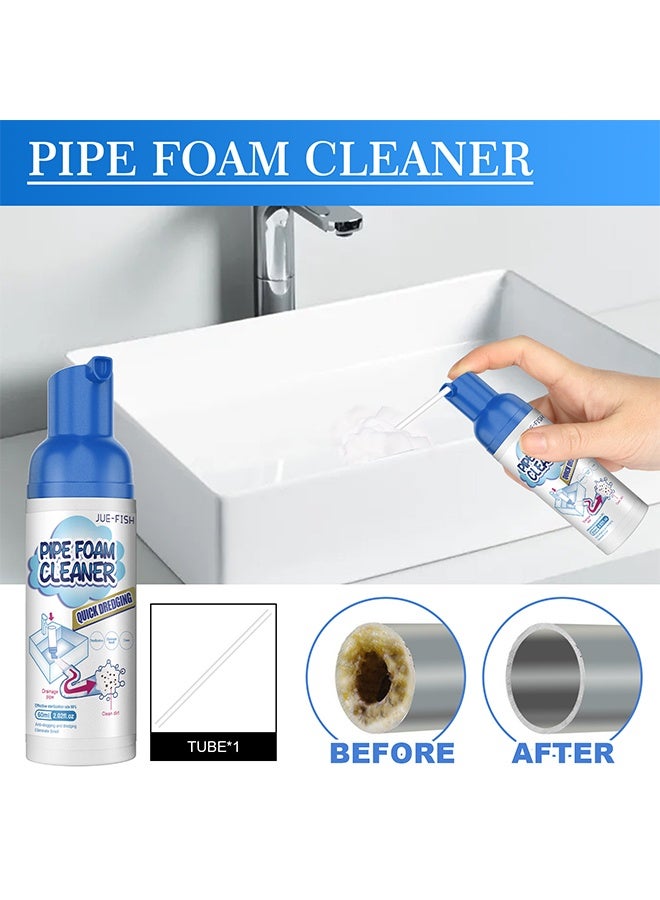 JUE-FISH Pipe Foam Cleaner - Foam Drain Cleaner, Foaming Sink Drain Cleaner, Drain Cleaner Foam Spray, Hair Drain Clog Remover & Cleaner, Pipe Dredge Deodorant Drain Cleaner, Drain Cleaner for Tubs - Image 2